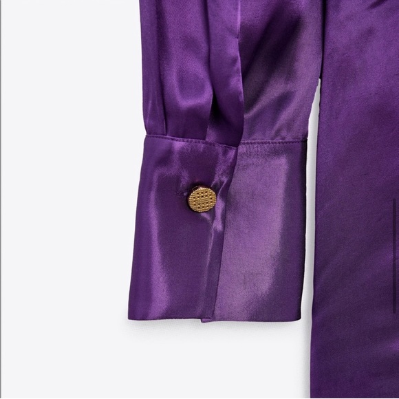 Zara purple satin tie side mini dress - Picture 5 of 13